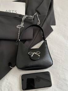 Beautiful Chain Cross Shoulder Underarm Texture Butterfly Hardware Exquisite 2025 New Solid Color Handbag For Women Wallet Mini Wallet Purse Wallet Coin Wallet Wallet Wristlet Wallet - Multicolor - View 8