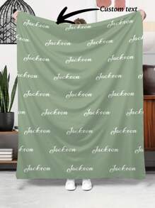 1pc Custom Blanket With Name, Personalized Blankets For Girls Boys, Customized Soft Flannel Name Blanket For Adults,Office, Personalized Gifts Christmas Gifts, Halloween Gifts,250GSM