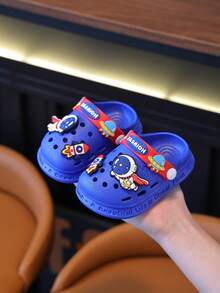 Un par de pantuflas tipo cohete de dibujos animados de las cuatro estaciones, nuevos zuecos con diseño genial, antideslizantes, resistentes al desgaste y con suela transpirable, adecuados para baño en interiores, playa y uso en exteriores - Azul - Ver 4