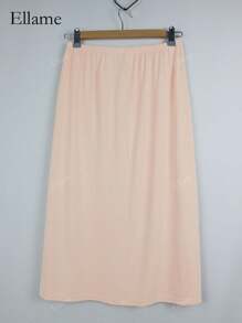 Women's Elegant Skirt With Elastic Waistband And Lining, Can Be Worn As An Underskirt Or Standalone, Versatile