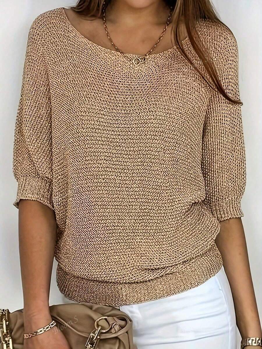 Jersey holgado para mujeres, de unicolor, para primavera/verano