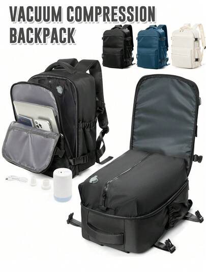 Vacuum Compression Backpack - Durable Nylon, For Men & Women Large-Capacity Travel Backpack Multifunctional Luggage Storage Backpack Lightweight & Water-Resistant - Perfect For Travel, Hiking, Camping & Outdoor Adventures Multi-Functional Compressed Vacuum Storage Backpack For College Students' Backpack