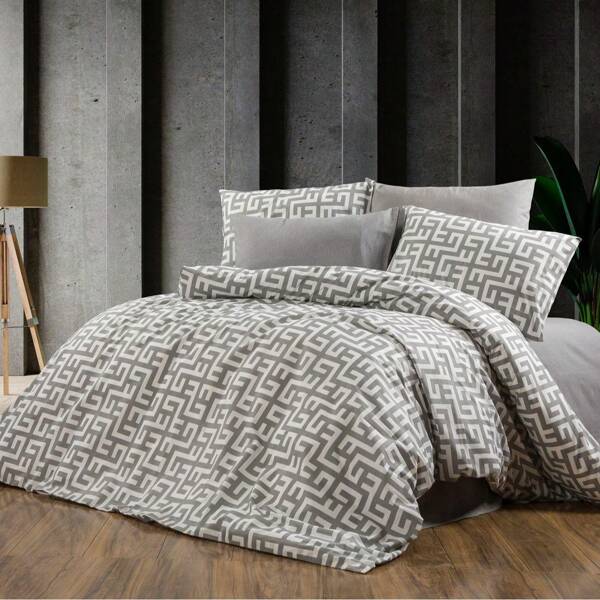 [Hergestellt in der Türkei] Weiche Baumwollmischung 3/4 Stücke Bettwäsche-Set | 160*220 / 220*240 Bettbezug + 180*240 / 240*260 Spannbettlaken + 50*70 Kissenbezug(e) | Minimalistisches & gemütliches Design