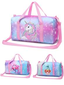 Bolsa de deporte estilo bolso de viaje con diseño de sirena y unicornio para niñas, bolsa de fin de semana, bolsa de viaje, bolsa de dormir, bolsa de gimnasio, bolsa de baile, regalo