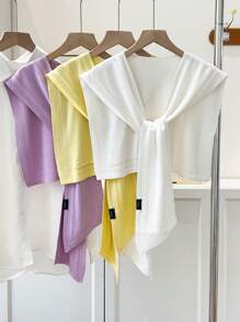 1pc Women's Plain Color Oblique Shawl, Suitable For Everyday Wear
