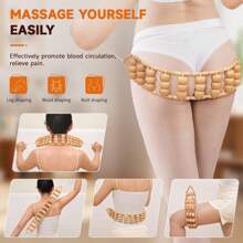 1pc New Wooden Therapy Massager Tool Set, Muscle Relaxation, Deep Tissue Point Acupressure Scraper