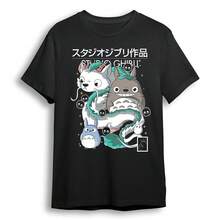 Playera Unisex anime manga moda Toto Divertida 100% Algodón Premium - Negro - Ver 1