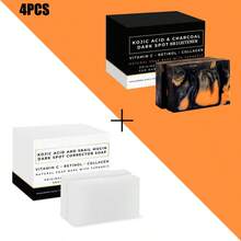 1 件/2 件/4 件香氛乳酸和竹炭手工皂，清洁沐浴皂，适用于浴室和皮肤护理 - 黑色 - 查看 16