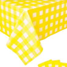 1pc Colorful Plaid Tablecloth, Red Blue Yellow Simple Grid Pattern, Polyester Tablecloth, Suitable For Indoor Dining Table Decor, Birthday Party Gathering Decorations, Party Table Decor
