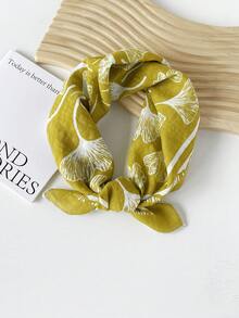 1pc Women Small Scarf/Handkerchief/Head Scarf, European & American Style Versatile Cashew Flower Print Linen Scarf/Neckerchief/Bandana, Summer Beach For Dress - Multicolor - View 36