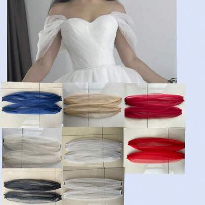 1对可拆卸新娘肩带，适用于婚纱、派对礼服、舞会礼服，48厘米，闪亮亮片，S码和M码