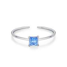 1pc 925 Sterling Silver 12 Month Colored Birthstone Stackable Opening Ring For Women Fine Jewelry Birthday Gift - Silver - View 9