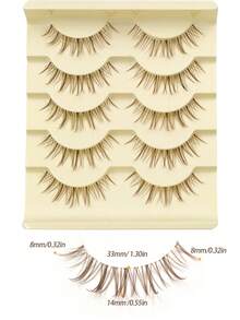 Rikuaild 5 Cặp Lông Mi Giả Tự Nhiên Màu Nâu Kiểu Búp Bê Anime - Lông Mi Manga Thân Trong Suốt, Nối Mi Màu Nâu, Thiết Kế Tiên Truyện Tranh, Hoàn Hảo Cho Việc Nhập Vai - Lông Mi Giả Có Thể Tái Sử Dụng - Lông mi Manga nhọn - Xem 6