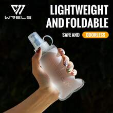 WRELS 1PC Foldable Marathon Water Bottle With Heat-Press Technology - Odorless, Portable Cold Water Bottle For Hiking, Running, Trail Running And Camping