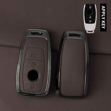 Funda de carcasa de llave remota de coche de aleación para Mercedes Benz Clase A, C, E, S, G, GLC, CLE, CLA W177, W205, W213, W222, X167 AMG E200, E300, E320 - caparazón único - Ver 12
