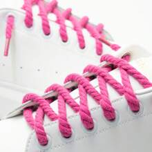 1 对 6 毫米多色黑、白、粉、蓝编织鞋带，适用于运动鞋和休闲鞋 - 6mm-玫紅 - 查看 3