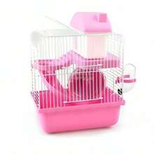 双层仓鼠别墅/栖息地，带城堡设计 - 粉色 - 查看 3