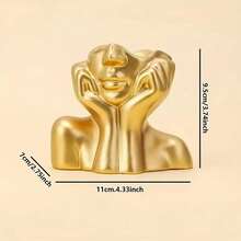 1PC White Resin Face Vase, Female Shape Head Half Body Chest Vase Bohemian Feminism Minimalist Decor Modern Nordic Style Vase For Home Living Room Office Bookshelf Decoration - Face Vase - View 3