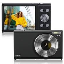 Cámara digital CAMKORY 4K, cámara de vlogging de 48MP con autofocus y flash, cámara digital compacta de 2.8" con zoom 16X, anti-sacudidas, tarjeta de 32GB, cámara compacta portátil para adolescentes, adultos y principiantes
