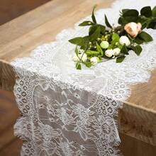 Lace Tablecloth French Lace Table Runner White And Black Floral Lace Edging Tablecloth Romantic Table Runner Wedding Decoration