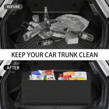 Car Trunk Organizer, Car Storage Organizer With 70L Large Capacity Waterproof Collapsible And 10 Pockets, 600D Oxford Polyester,Trunk Organizer For Any Car, Black