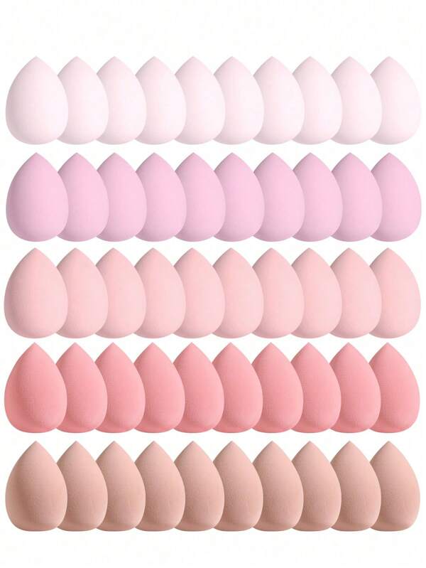 50pcs Makeup Sponge Blender, Makeup Sponge Set, Multi-Color Makeup Sponge, Foundation Blending Beauty Sponge, Wet And Dry Makeup Sponge, Cream And Powder For Flawless, Latex-Free Wet And Dry Foundation Makeup, Foundation For A Perfect Base, For Liquid, Cream And Powder Foundation, Latex-Free Dual-Use Makeup Puff For All Skin Types,Makeup,Cheap,Room Decor,Vanity,Travel,Bedroom,Makeup Accessories,Puff,Makeup Blender,Powder Puff,Makeup Sponge