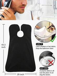 1 Piece, Men's Beard Trimming Apron With Suction Cup Fixing Device, Which Can Capture Beard When Shaving, Making It Easy To Clean And Making It More Convenient For You To Care For Your Beard