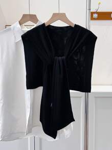 1pc Women's Plain Color Oblique Shawl, Suitable For Everyday Wear