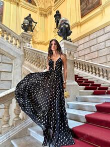 Mono de una pieza sin mangas con estampado de lunares, vestido de verano sexy