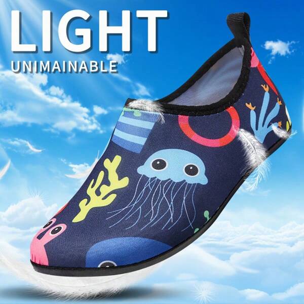 Kinder Outdoor Aqua Schuhe, Kinder Cartoon Strandschuhe, Yoga Schuhe, Strandschuhe, schnelltrocknend und atmungsaktiv, leichte Wassersocken, Upstream Schuhe, geeignet für Outdoor und Indoor, Strand, geeignet für Jungen und Mädchen