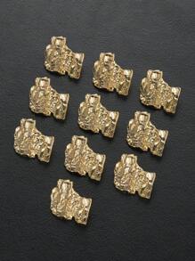 10pcs/Set Asymmetrical Textured Vintage Chic Sophisticated Metal Buttons For Sweaters, Coats, Suits, Uniforms, Cardigans, DIY Holiday Crafts, Shoes, Bags, Sewing Accessories