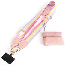 Clip And Go Strap For Phone With Wallet Crossbody Phone Strap, Wristlet Strap Adjustable Cell Phone Lanyard Phone Strap With Zippered Pouch Phone Chain Crossbody, Green
