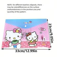 Sanrio 4 قطع/مجموعة حقيبة مستندات لهالو كيتي للطلاب والمعلمين بحجم A4 بتصميم كرتوني من أنمي، مناسبة لتخزين الملفات والأوراق الرسمية ( قد تكون بعض الأجزاء عشوائية)، ضروريات العودة إلى المدرسة