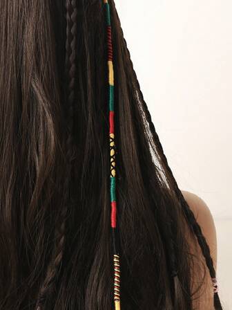 1pc Women's Colorful Braided Hair Ring, Handmade Braided Rope Fake Braid, Hair Accessories For Women, Summer Beach Hair Decor, Clip-In Colored Hair Ring, Reusable, Suitable For Holidays, Parties, Travel, Photoshoot, School Stuff, College, New Years