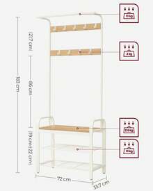 VASAGLE Coat Racks - White - View 3