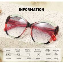 1pc Oversized European And American Style Cat Eye Glasses Frame, Personalized Non-Prescription Glasses Fashion Eyewear For Street Style
