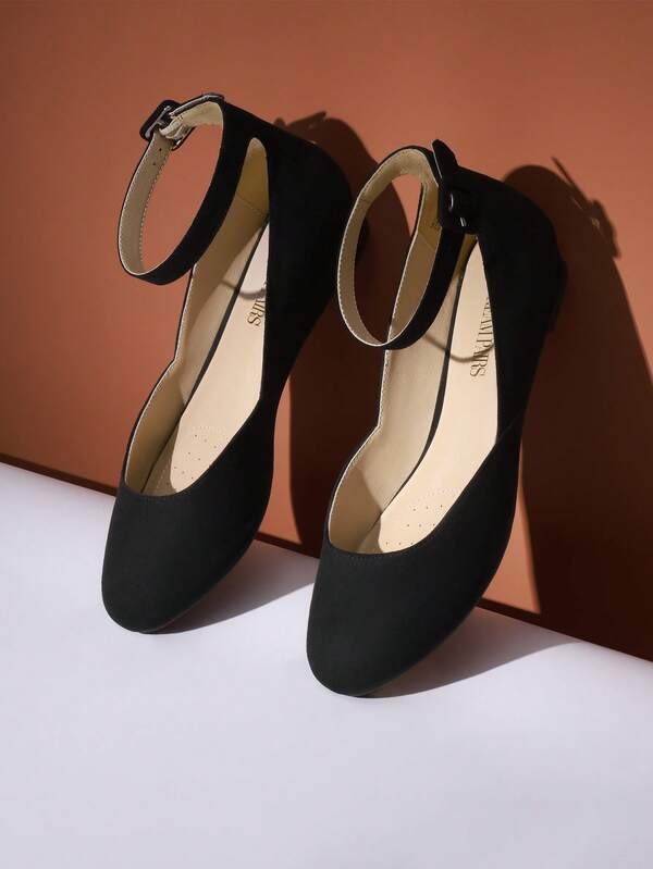 Women's Low Wedge Ankle Strap Flats Shoes