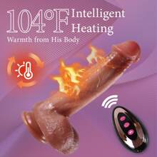 1 pieza Consolador telescópico vibrador de 9 pulgadas, consolador realista con control remoto y calefacción, vibrador 4 en 1 con funciones de telescopaje, calentamiento y rotación, juguete sexual vibrador con 10 modos de telescopaje y 10 modos de vibración para hombres y mujeres.
