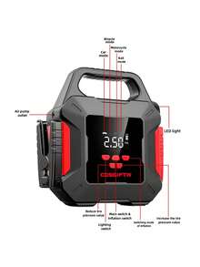 Factory High Quality Light Dual Cylinder Tyre Inflator Portable Mini Electric Air Pump 12v Car Air Conditioner Tyre Inflator - Multicolor - View 7