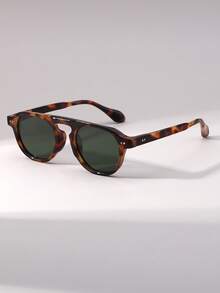 1 Pair Men's Retro Pilot Single Bridge Fashion Glasses, High Quality Fashion Versatile Outdoor Driving Beach Party Eyewear - Multicolor - View 14