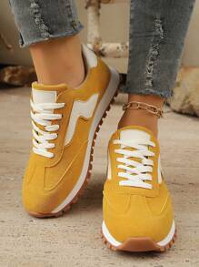 scarpi sportivi casual da allenamento con suola spessa nuove per il 2025, scarpe sportive unisex retrò traspiranti e versatili, adatte per uso casual quotidiano, blocchi di colore, modelli accoppiati in colori uniti, casual, preppy, business, sportivi, da ufficio, palestra, all'aperto, feste,stringate, per tutte le stagioni