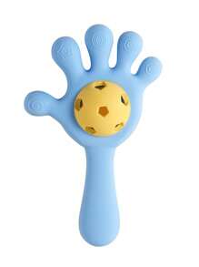 1pc Silicone Hand Shake Bell Toy For Baby Teething And Soothing