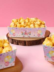 6/12pcs Beautiful Unicorn Theme Paper Tary, Unicorn Pattern Food Packaging Boxes, Gift Packaging Gift Boxes, Disposable Food Container, Birthday Party Table Decoration, Party Table Disposable Food Tray Decoration, Bread Boxes, Cake Boxes, Cookie Boxes, Candy Boxes, French Fries Popcorn Boxes, Donut Packaging Boxes, Birthdays Festivals Events Gatherings Party Food Tray, Party Favor