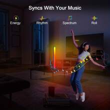 RTONTR 1 Dragging 2 Desktop Led Ambient Light TV Desktop LED Lights 30 CM Smart LED Light Strips 5V Smart LED Light Strips - Remote Control Via App, Music Synchronization PC Material For Gaming Ambiance Party Decor Christmas Gifts Living Room Camping And Other Scenarios Use