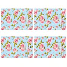 1pc/5pcs/7pcs Floral Art Print Polyester Table Runner With 6pcs Placemats - Polyester, Rectangle, Holiday Table Decor Cloth Runners, Home Decoration, Kitchen Dining Table Decor, Room Decor, Table Runners