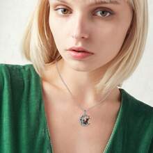 Envío local - Joyería de cremación para cenizas en forma de gato luna para mujeres, joyería de gato de plata esterlina para amantes de los gatos, collar con urna con diseño de gato negro y luna celta - Urna de gato negro de la luna celta - Ver 3