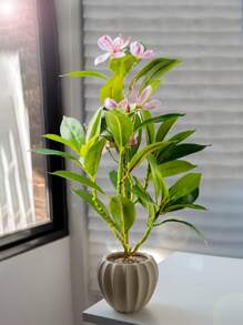 1 pieza de 21 cm a 40 cm de altura, Plantas artificiales tropicales de azalea, rama de árbol de caucho falso, hojas de magnolia de plástico verde con tacto real de seda para decoración del hogar, jardín, boda y balcón, sin maceta