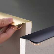 1 Pc Aluminium Alloy Hidden Furniture Cabinet Door Handles Side Mount No Drilling Installation Door Handle Wardrobe Cupboard Pulls Drawer Knobs Furniture Hardware - Multicolor - View 1
