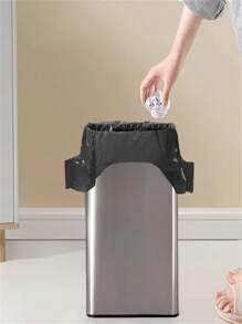 50pcs/Pack Thickened Plastic Garbage Bags, Carry-Style, Black, For Home, Living Room, Office, Kitchen, Great Value