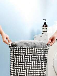Cesta de lavandería de gran capacidad para el almacenamiento decorativo de ropa sucia, juguetes y mantas en el baño, la habitación del bebé y la sala de estar, con un estampado pata de gallo para decorar la habitación, ideal para decoración otoñal, dormitorio, Navidad y regalos de vacaciones, accesorios de viaje de verano y vuelta al cole
